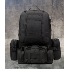 Рюкзак Тактичний з підсумками B08 Black 55L 8142