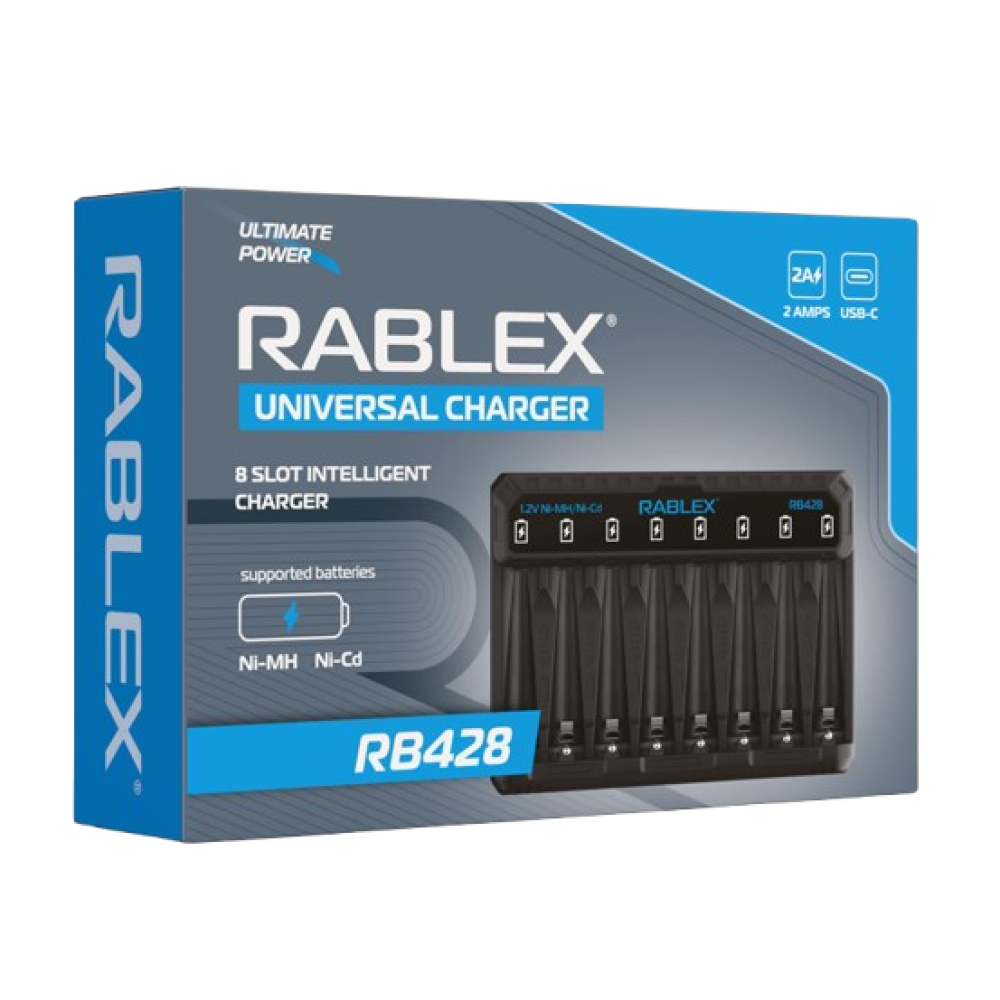Зарядний пристрій Rablex RB428 на 8 AA/AAA R3/R6 1.2V