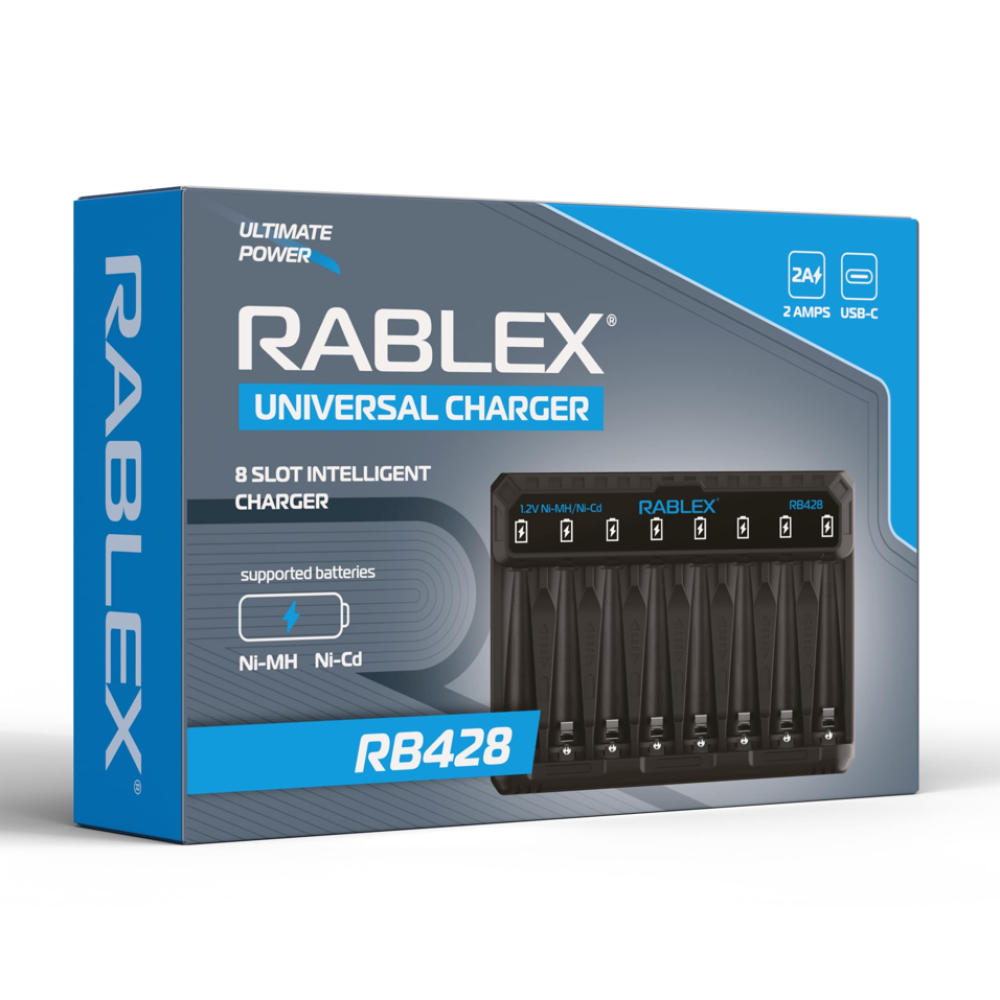 Зарядний пристрій Rablex RB428 на 8 AA/AAA R3/R6 1.2V