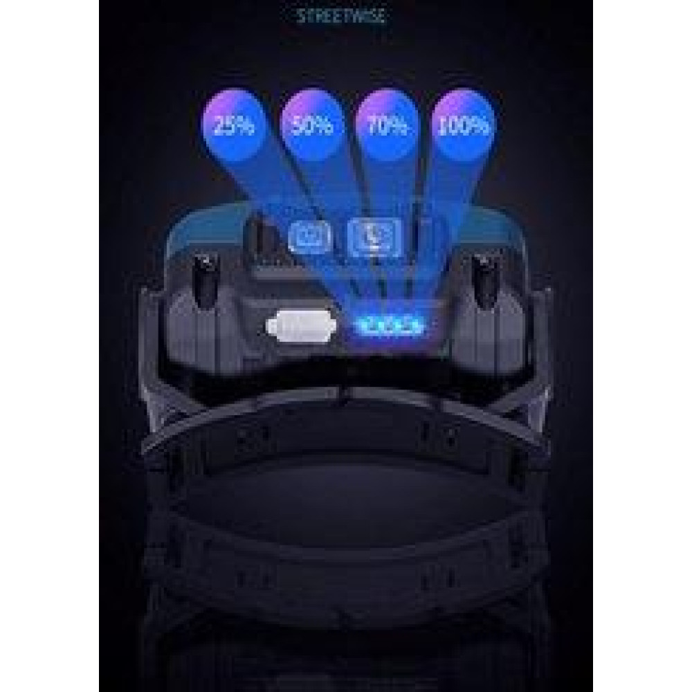 Налобний ліхтар Rablex RB954, жовтий+білий+червоний, T6+4хCOB, Сенсор, акум, Type-C