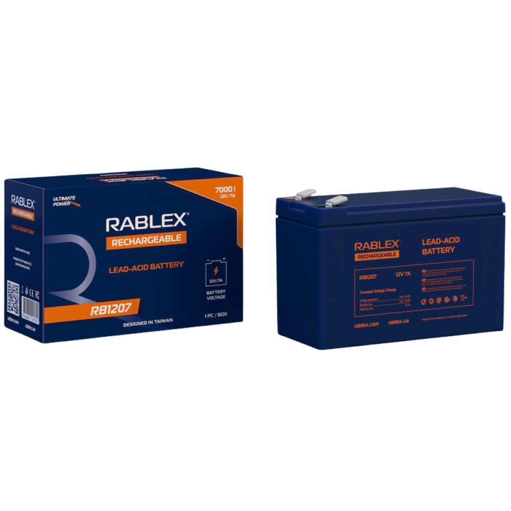 Акумуляторна батарея Rablex 12V 7Ah (RB1207), свинцево-кислотна (SLA)
