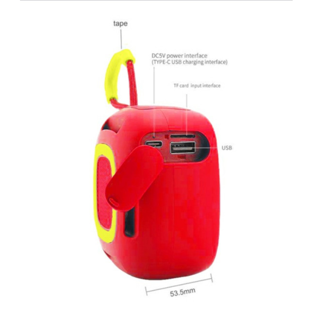 Портативна бездротова колонка TG659, Bluetooth, Червона