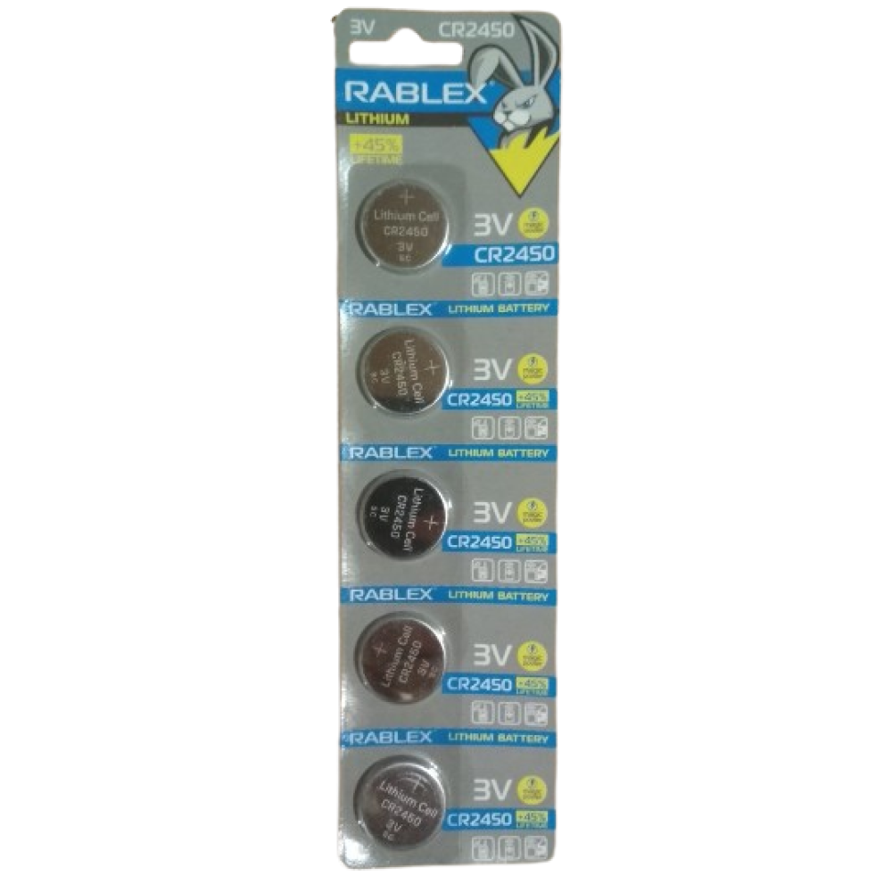 Батарейки-таблетки Rablex CR2450/3V блістер 5 шт.