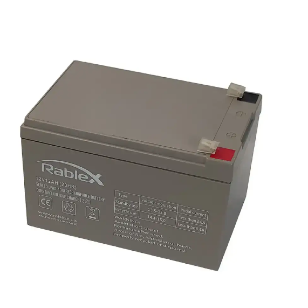 Акумуляторна батарея Rablex 12V 12Ah (RB1212), свинцево-кислотна (SLA)