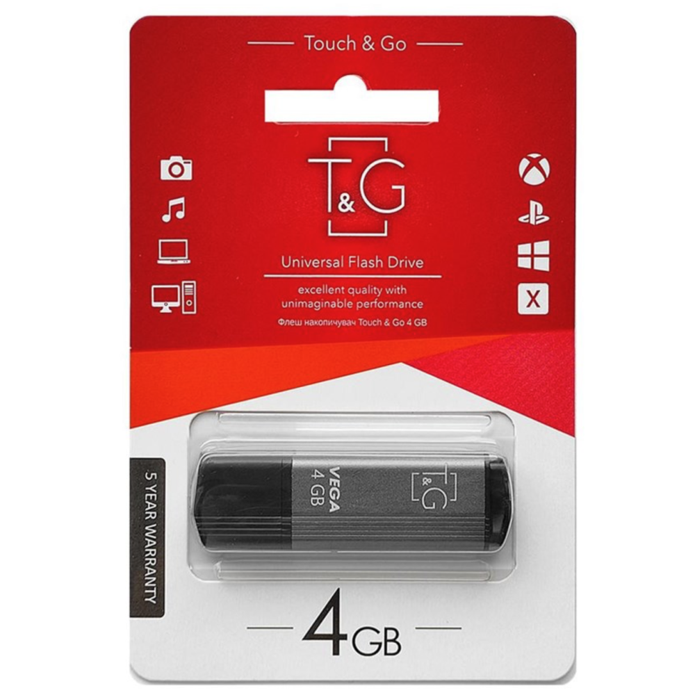 USB флеш накопичувач T&G метал серія 4GB/ TG121-4G (Гарантія 3 роки)