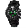 Годинники наручні SKMEI 1155BKBK, PARACORD, Чорний, Компас, термометр, свисток, кресало, 10459 Годинники наручні SKMEI 1155BKBK, PARACORD, Чорний, Компас, термометр, свисток, кресало, 10459