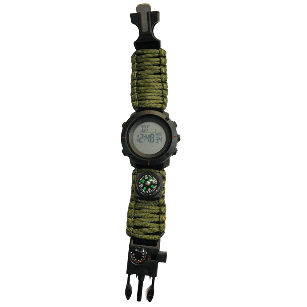 Годинники наручні SKMEI 1213AG, PARACORD, ARMY GREEN BIG SIZE, Компас, термометр, кресало, 10464