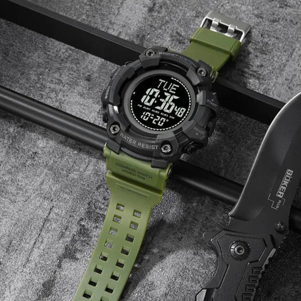 Годинники наручні SKMEI 2037AG, ARMY GREEN, Компас, 10291