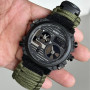 Годинники наручні SKMEI 2202AG, PARACORD, ARMY GREEN, компас, термометр, свисток, кресало, 10347