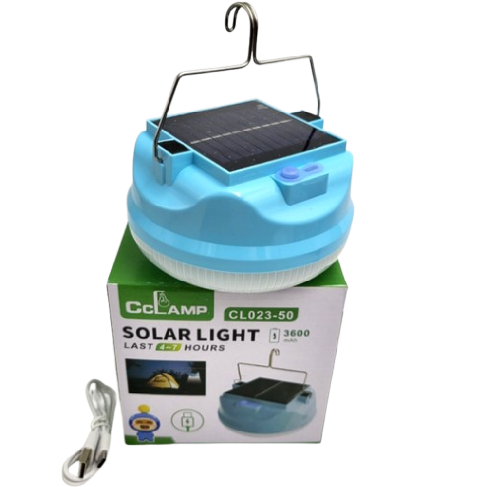 Ліхтар для кемпінгу Cclamp CL-023B, 50W, акумулятор, сонячна панель