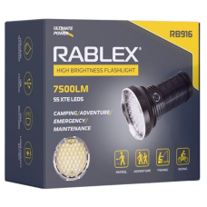 Ручний ліхтар Rablex RB916, 55LED, 4х18650 акум, Type-C, 7500LM