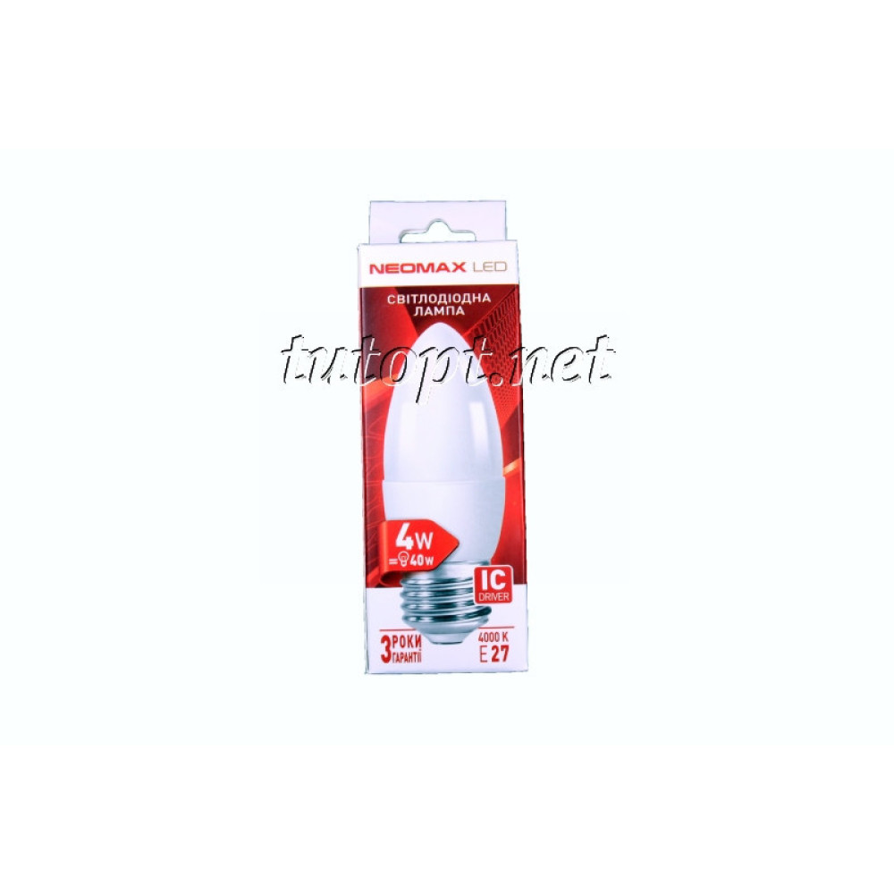 Світлодіодна LED лампочка NeoMax 4W NX4C E27 4000K (Свічка)