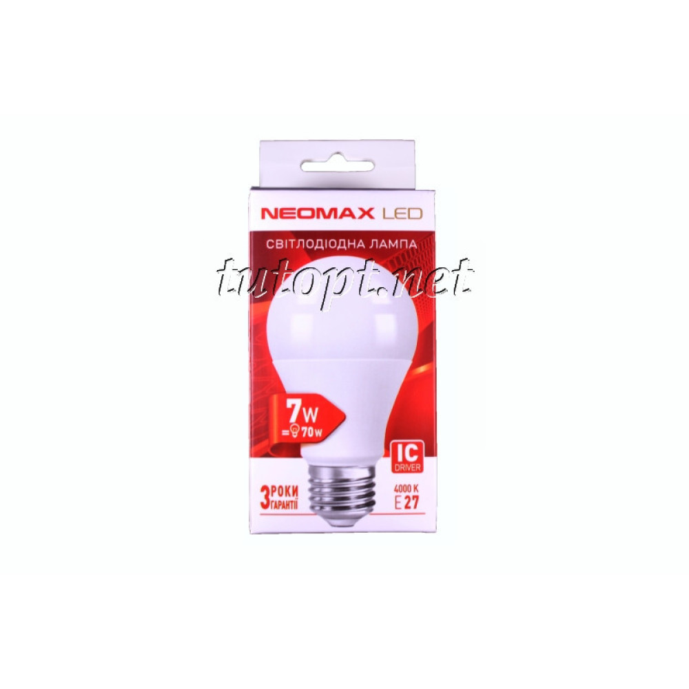 Світлодіодна LED лампочка neomax 7W NX7L E27 4000K