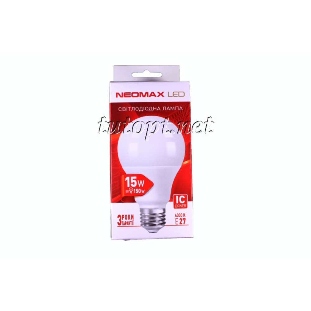 Світлодіодна LED лампочка neomax 15W NX15L E27 4000K