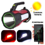 Ручний ліхтар T96-LED+COB, Білий, Червоний, powerbank, Li-Ion акум, сон., батарея, ЗУmicroUSB