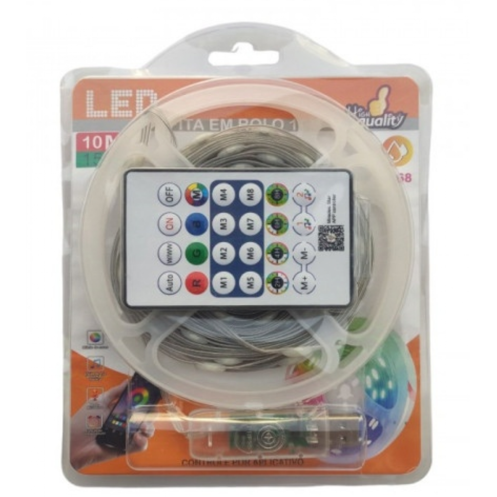 Світлодіодна стрічка LED RGB APP 10M bluetooth, 9609