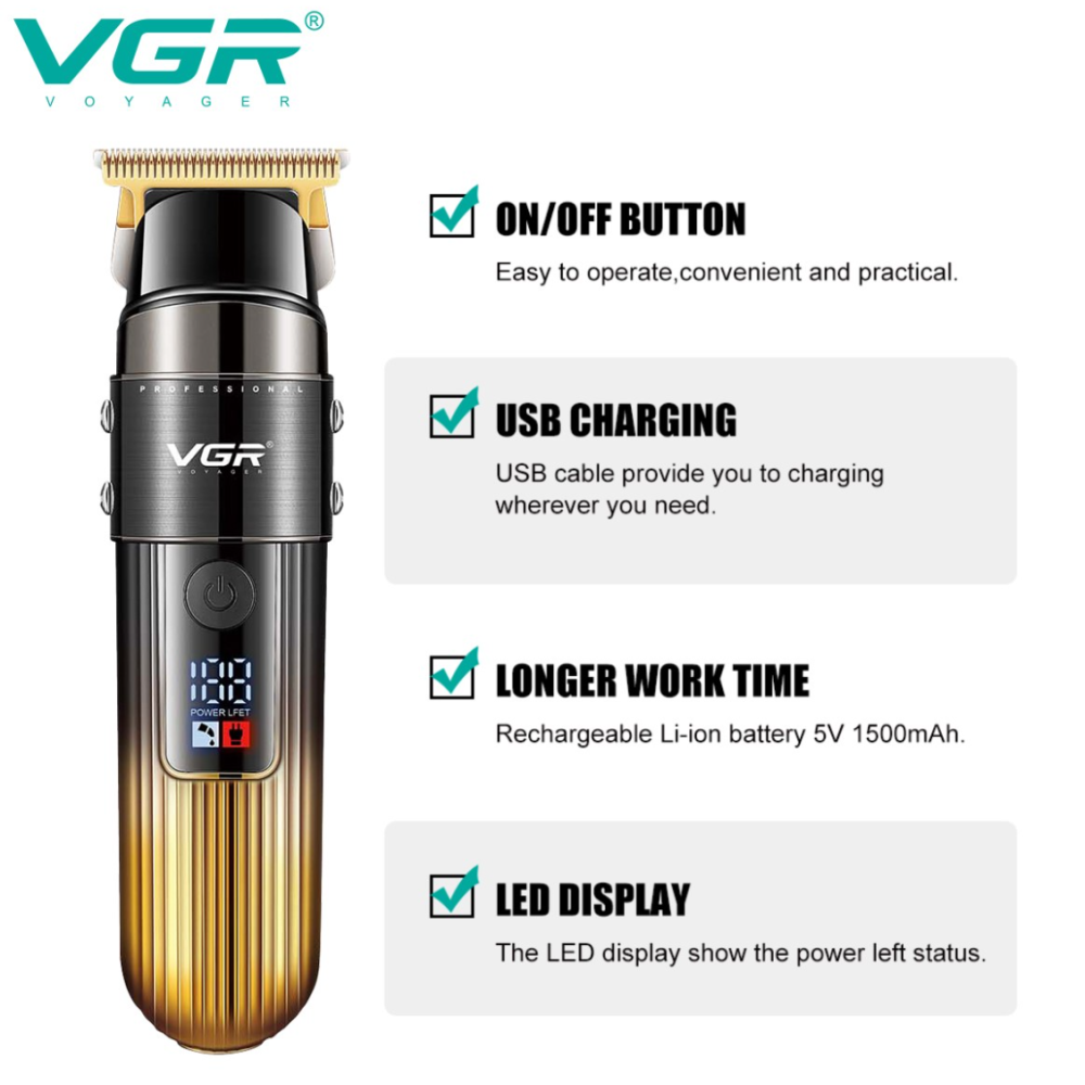 Тример бороди та вусів VGR V-929 Gold