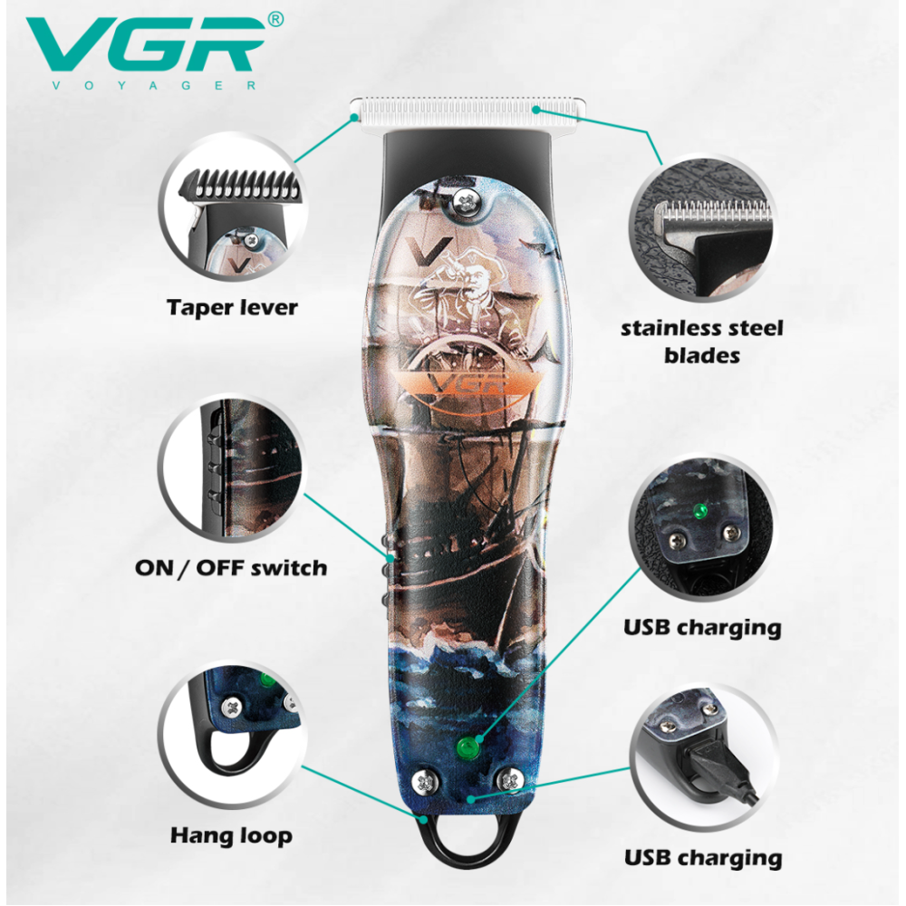Тример для бороди та вусів VGR V-953