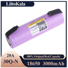 Акумулятор високотоковий 18650, LiitoKala 30Q-N, 3000mAh, з контактами під пайку