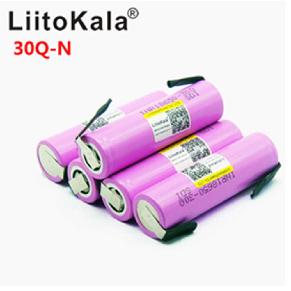 Акумулятор високотоковий 18650, LiitoKala 30Q-N, 3000mAh, з контактами під пайку