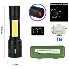 Ручний ліхтар BL-627-TG+COB, Li-Ion акумулятор, індикація заряду, ЗУ Type-C, зум