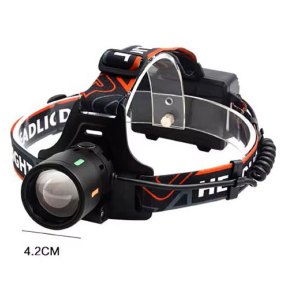 Налобний фонар Bailong BL-T207-TG, 2x18650, 1 режим, ЗУ Type-C, zoom