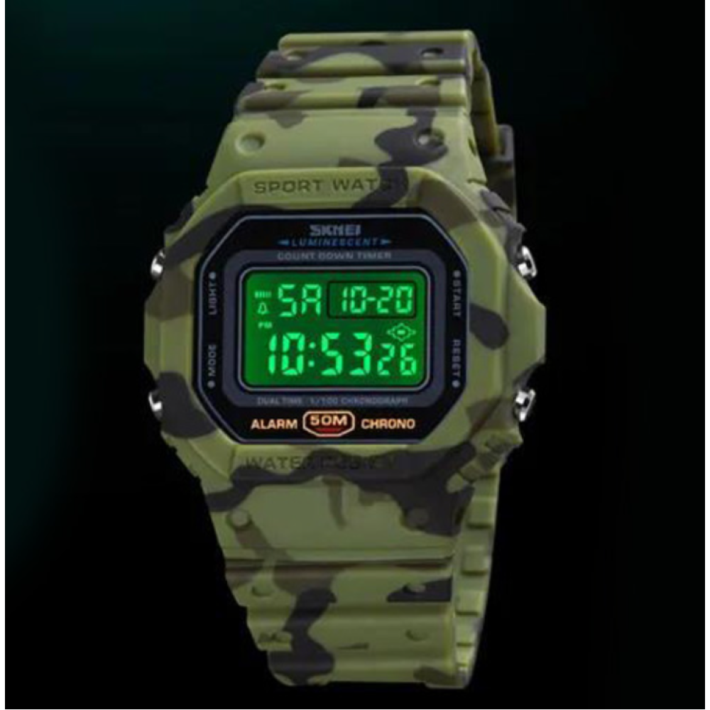 Годинники наручні SKMEI 1628CMGN, CAMO GREEN, 10258