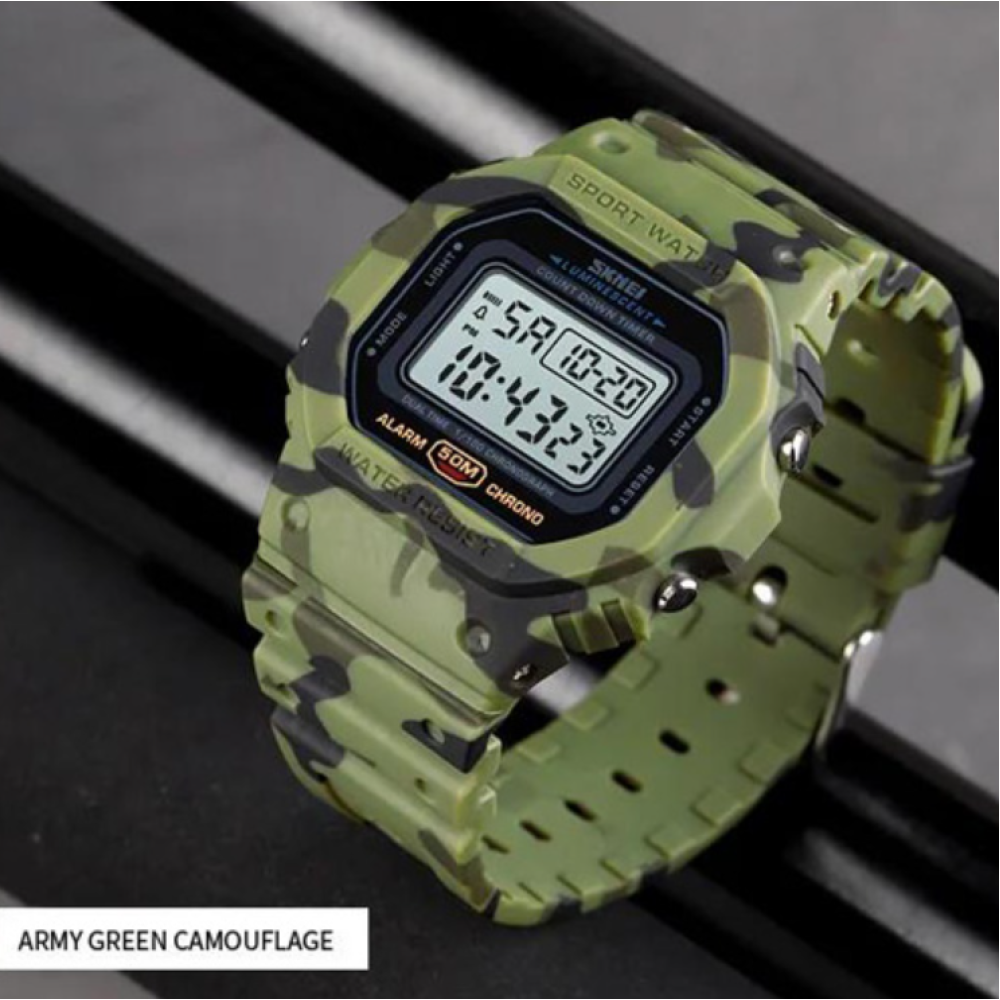 Годинники наручні SKMEI 1628CMGN, CAMO GREEN, 10258