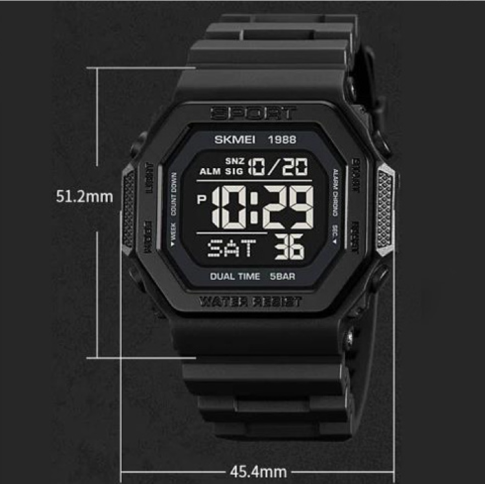 Годинники наручні SKMEI 1988BK, ЧОРНИЙ, 10282