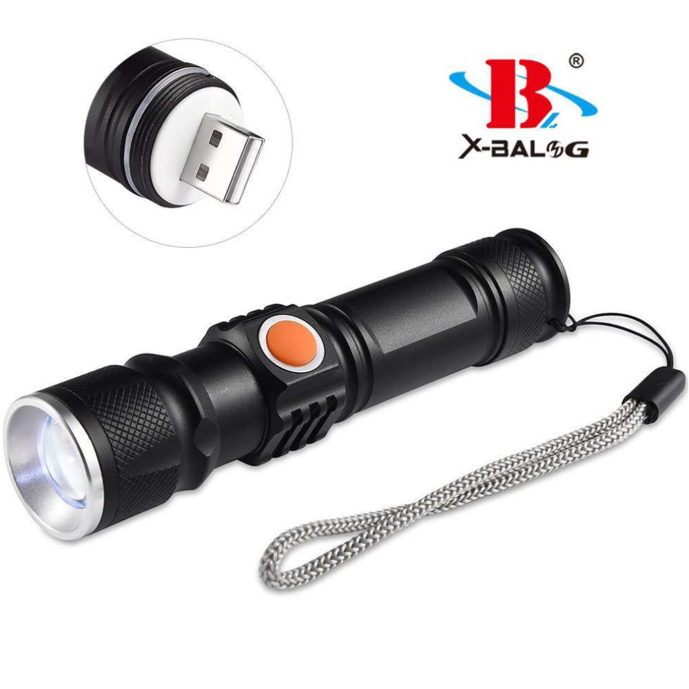 Ручний ліхтар X-Balog BL-515, Li-ion 18650, Zoom, ЗУ USB
