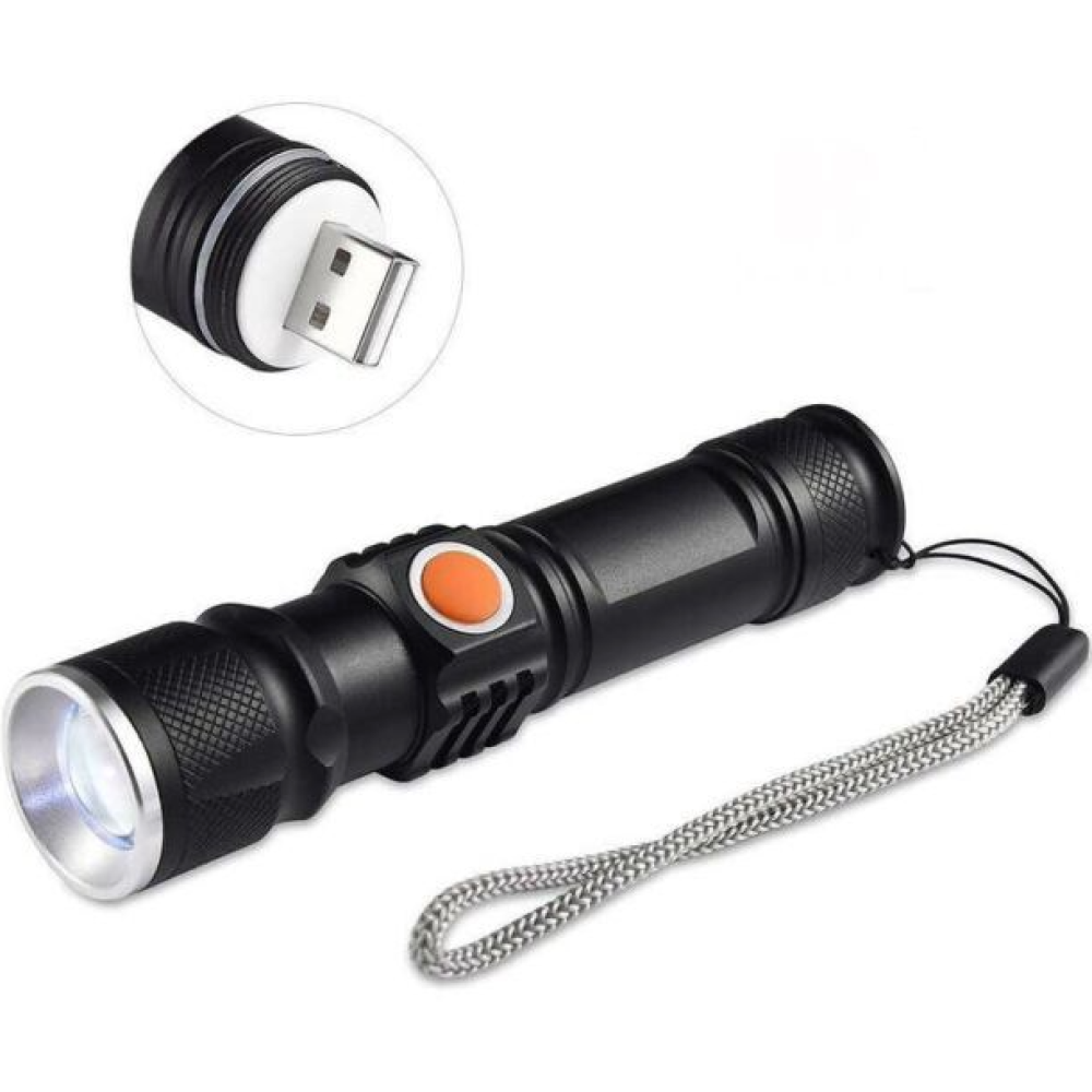 Ручний ліхтар X-Balog BL-515, Li-ion 18650, Zoom, ЗУ USB