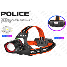Налобний ліхтар PL-135, GT LED, 2x18650, 3 режими, ЗУ Type-C, zoom