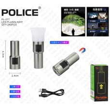Ручний ліхтар Police PL-277, F36, акумуляторний, білий, червоний, синій світло, Type-C