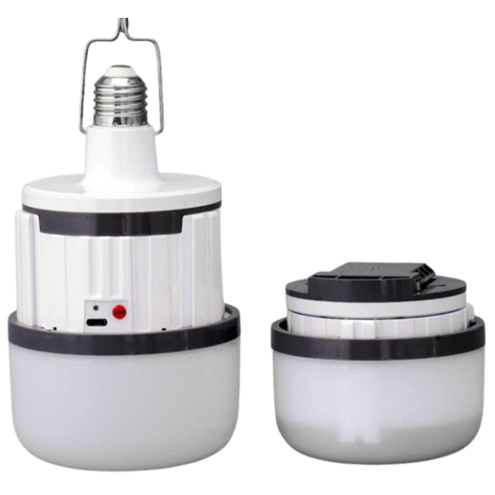 Лампа кемпінгова в цоколі BL-699, PL-40W E27, 40W, 3*18650, AC/DC, з гачком, Type-C