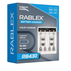 Зарядний пристрій Rablex RB430, 4xAA, AAA, 9V, 2A, Type-c
