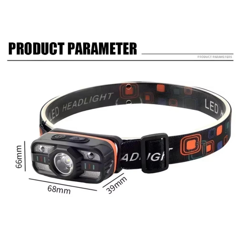 Налобний ліхтар PL-199, XPE-SMD, акум., ЗУ Type-C, сенсор