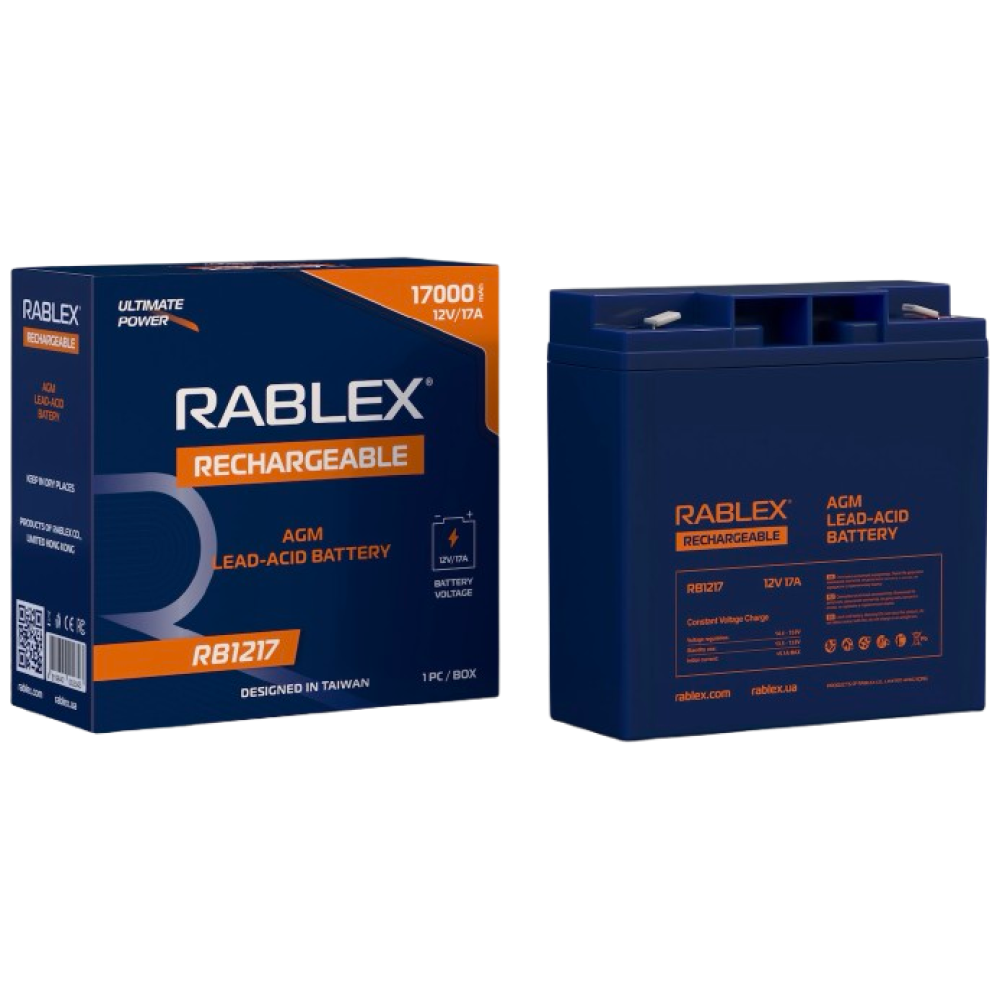 Акумуляторна батарея Rablex 12V 17Ah (RB1217), свинцево-кислотна (SLA)