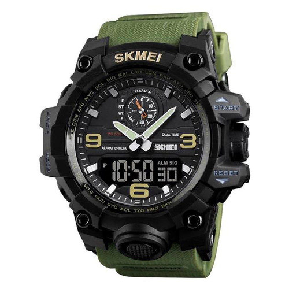 Годинники наручні SKMEI 1586AG, ARMY GREEN, 9767