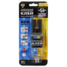 Епоксидний клей шприц SUPER EPOXI 2x12.5г. універсал / Interhim S&G