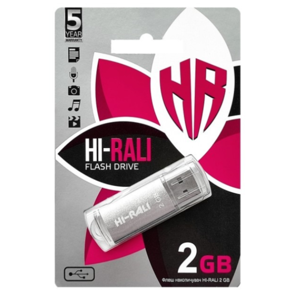 USB флеш накопичувач Hi-Rali 2GB, HI-2GBRKTSL (Гарантія 3 роки)