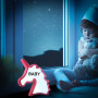 Ночник LED на батарейках "Єдиноріг" +букви/ 2xAAA/ Ночник LED на батарейках "Єдиноріг" +букви/ 2xAAA/
