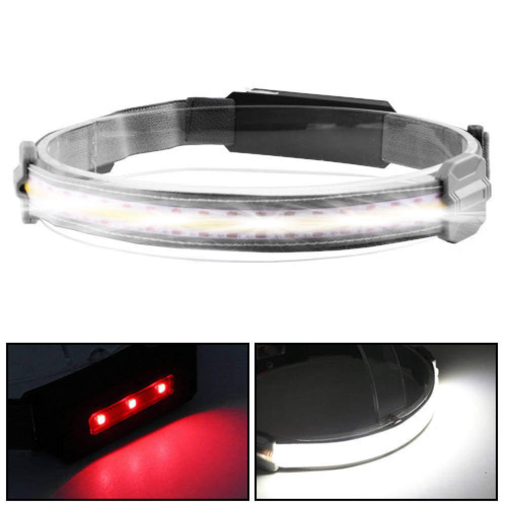 Налобний ліхтар Stripe Ultra bright YD-33, 37SMD Білий+3SMD Червоний, ЗУ micro USB, акум