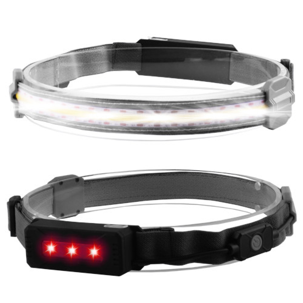 Налобний ліхтар Stripe Ultra bright YD-33, 37SMD Білий+3SMD Червоний, ЗУ micro USB, акум