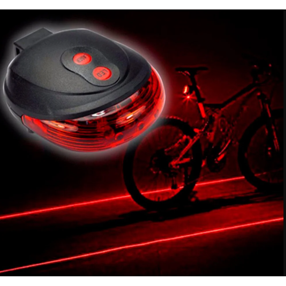 Велосипедний задній фонарик мигалка на батарейках BL-118 BIKE LIGHT+LASER / 2064