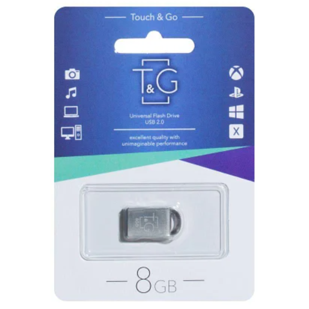 USB флеш накопичувач T&G метал серія 8GB/ TG107 (Гарантія 3 роки)
