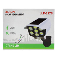 Вуличний ліхтар з сонячною панеллю у вигляді камери JLP-2178 / 77SMD / 7728