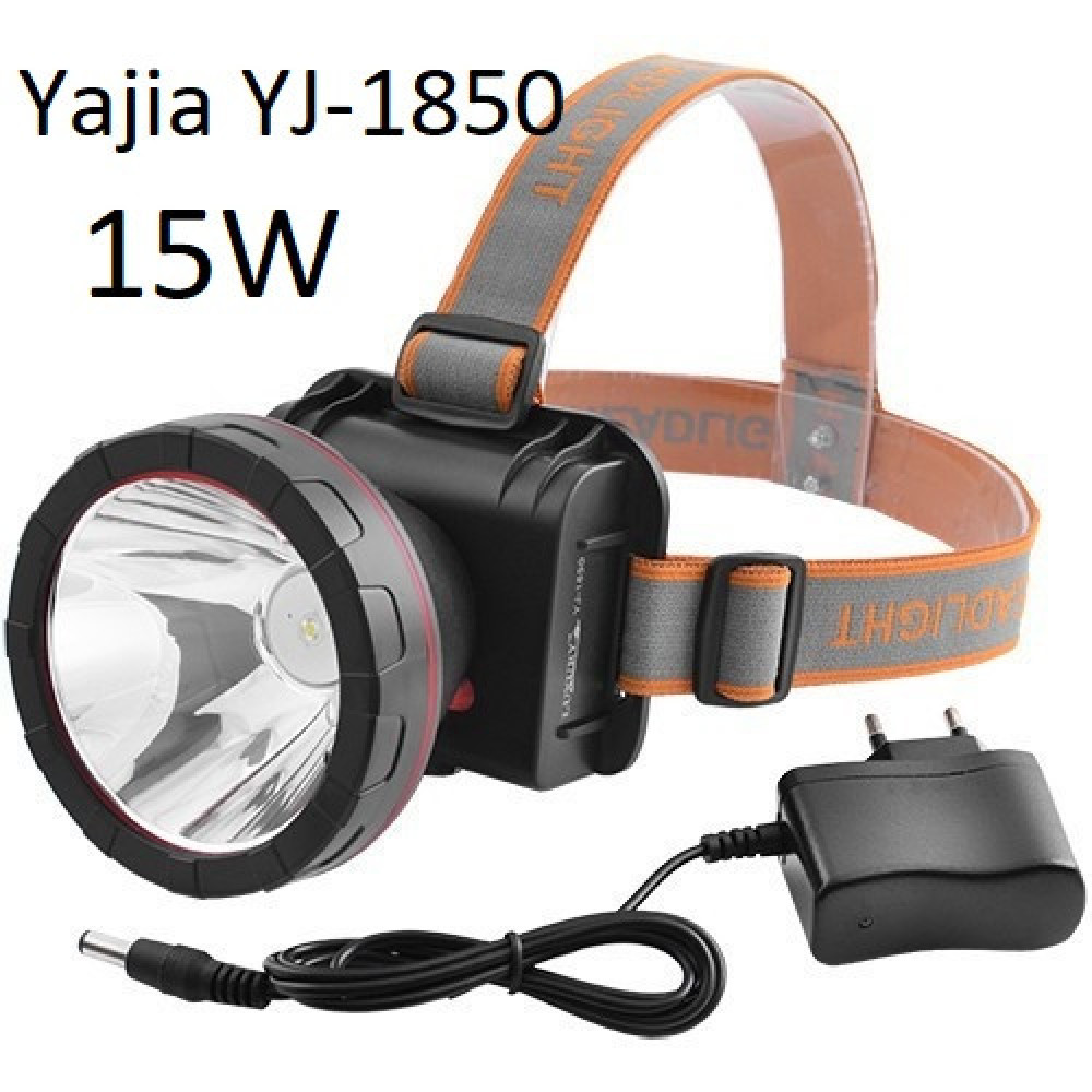 Налобний ліхтар Yajia YJ-1850-15W, Акумулятор, 15W XPE, Водостійкий