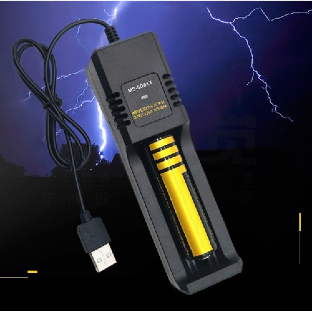 Зарядний пристрій для акумуляторів 1x18650 та ін./ від USB / Li-ion Charger MS-5D81X