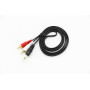 Аудіо відео кабель AV 3.5 Jack (тюльпан 2), 1.5 м (в пакеті)