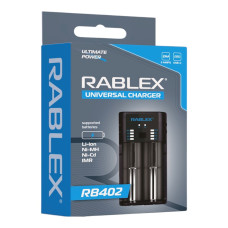 Зарядний пристрій Rablex RB402 2x18650 і ін. / від USB /